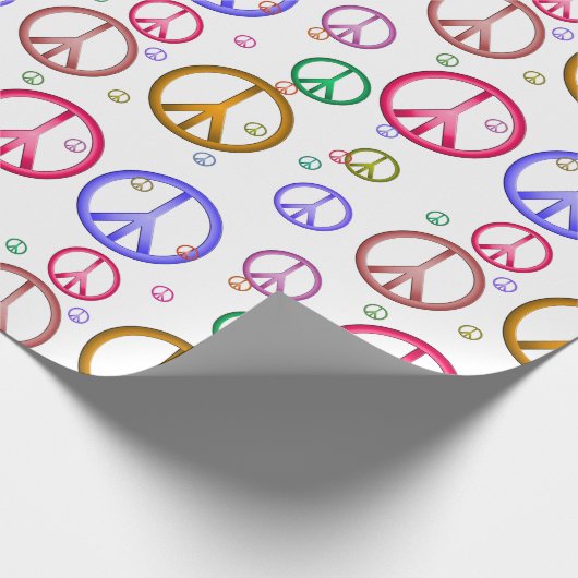 Buntes Friedenszeichen-Packpapier Geschenkpapier (Ecke)