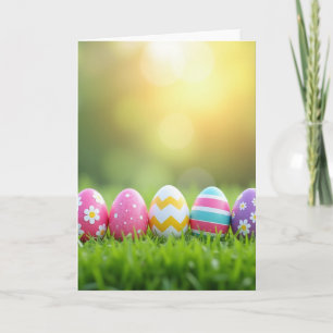 Buntes Frühlings-Ei-Anzeige-Karte Karte