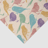 Buntes Frühlings-Vogel-Muster Seidenpapier (Ausschnitt)