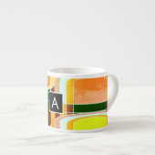 Buntes Funky Retro-Inspiriert Espressotasse (Vorderseite Rechts)