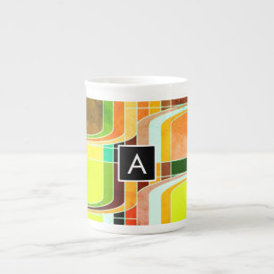 Buntes Funky Retro-Inspiriert Porzellantasse
