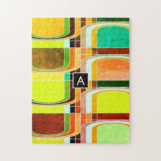 Buntes Funky Retro-Inspiriert Puzzle (Vertikal)