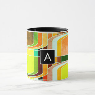 Buntes Funky Retro-Inspiriert Tasse