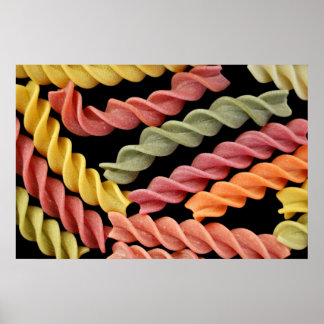 buntes Fusilli italienisches Pasta-Poster Poster