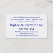 Buntes Garn-Geschäfts-strickende Visitenkarte (Rückseite)