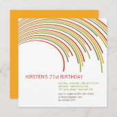Buntes gebogenes Streifen-modernes 21. Einladung (Vorne/Hinten)