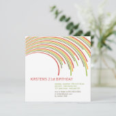 Buntes gebogenes Streifen-modernes 21. Einladung (Stehend Vorderseite)