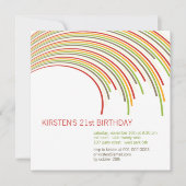 Buntes gebogenes Streifen-modernes 21. Einladung (Vorderseite)