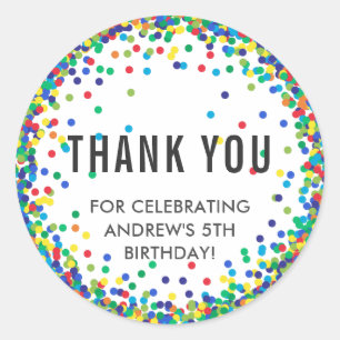 Buntes Geburtstags-Party danken Ihnen Aufkleber