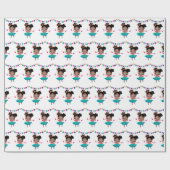 Buntes Geburtstagsballerina-Kleid Geschenkpapier (Flach)