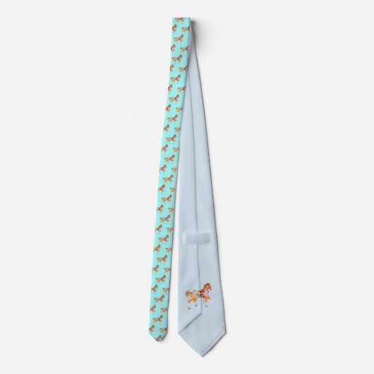 Buntes gehendes Karussell-Pferd Krawatte (Rückseite)