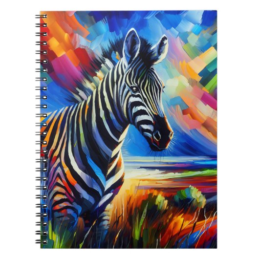 Buntes Geist Zebra Notizbuch Notizblock (Vorderseite)