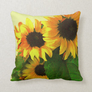Buntes Gelb der Sonnenblumen Kissen