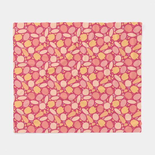 Buntes Gemüsemuster Fleecedecke (Vorderseite (Horizontal))