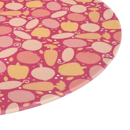 Buntes Gemüsemuster Schneidebrett (Ecke)