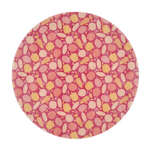 Buntes Gemüsemuster Schneidebrett (Vorderseite)