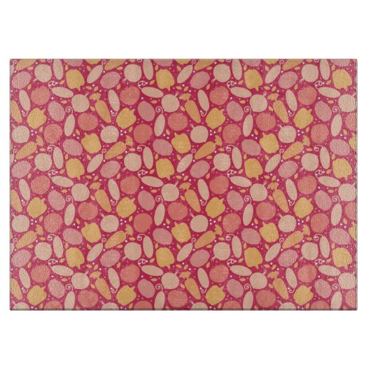 Buntes Gemüsemuster Schneidebrett (Vorderseite)