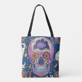 Buntes gemustertes Totenkopf Tasche (Rückseite)