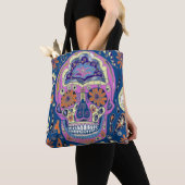 Buntes gemustertes Totenkopf Tasche (Von Nahem)