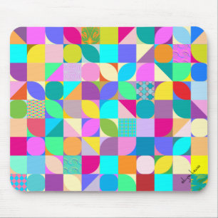 Buntes Geometrisches Abstractes Lustiges Grafik-Ma Mousepad