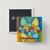 Buntes geometrisches abstraktes button (Vorne & Hinten)