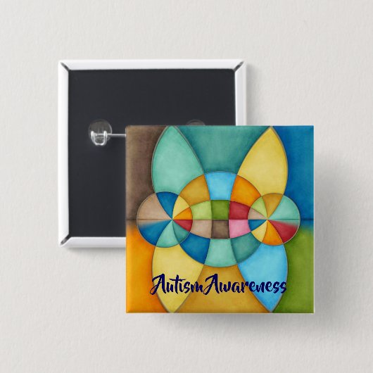 Buntes geometrisches abstraktes button (Vorne & Hinten)