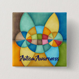 Buntes geometrisches abstraktes button