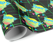 Buntes geometrisches Achtzigerjahre 80er Geschenkpapier (Rolleneckpunkt)