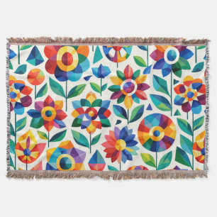 Buntes geometrisches Blumenmuster Retro Modern Bla Decke