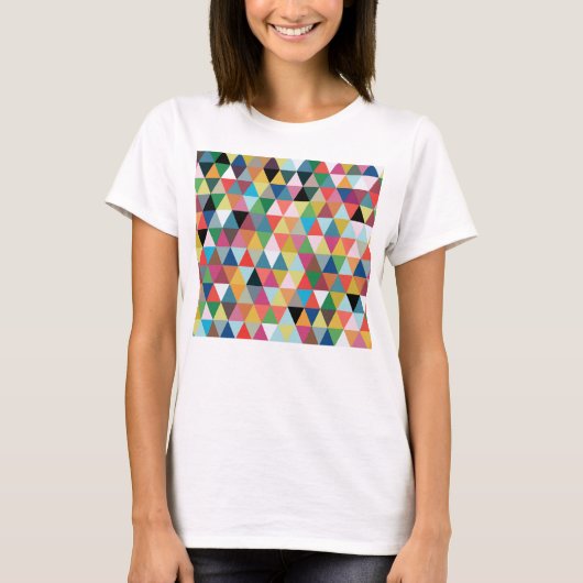 Buntes geometrisches Dreieck-gemusterter T - Shirt (Vorderseite)