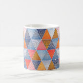 Buntes geometrisches Dreieck-Mandalasmuster Kaffeetasse (Mittel)