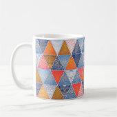 Buntes geometrisches Dreieck-Mandalasmuster Kaffeetasse (Links)