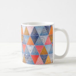 Buntes geometrisches Dreieck-Mandalasmuster Kaffeetasse