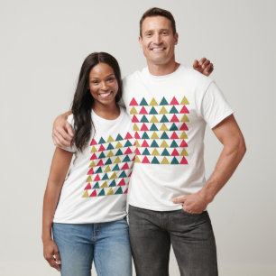 Buntes geometrisches Dreiecksmuster T-Shirt