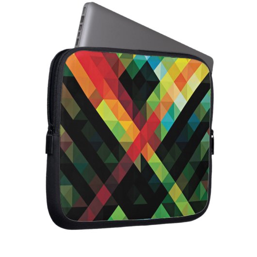 Buntes geometrisches Mosaik-Muster Laptopschutzhülle (Vorne Rechts)