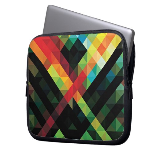 Buntes geometrisches Mosaik-Muster Laptopschutzhülle (Vorderseite Links)