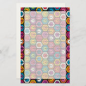 Buntes geometrisches Muster mit Hexagonen Briefpapier (Vorne/Hinten)