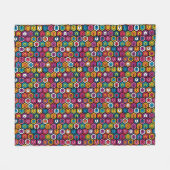 Buntes geometrisches Muster mit Hexagonen Fleecedecke (Vorderseite (Horizontal))