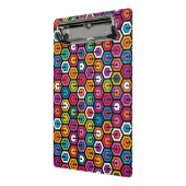 Buntes geometrisches Muster mit Hexagonen Mini Klemmbrett (Gewinkelt2)