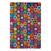 Buntes geometrisches Muster mit Hexagonen Mini Klemmbrett (Rückseite)
