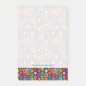 Buntes geometrisches Muster mit Hexagonen Post-it Klebezettel (Vorderseite)