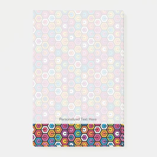 Buntes geometrisches Muster mit Hexagonen Post-it Klebezettel (Vorderseite)