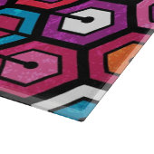 Buntes geometrisches Muster mit Hexagonen Schneidebrett (Ecke)
