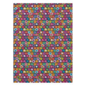 Buntes geometrisches Muster mit Hexagonen Tischdecke (Vorderseite)