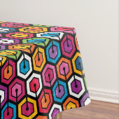 Buntes geometrisches Muster mit Hexagonen Tischdecke (Beispiel)