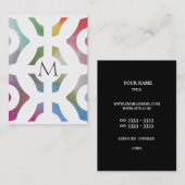 Buntes geometrisches Muster und Monogramm Visitenkarte (Vorne/Hinten)