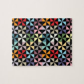 Buntes geometrisches Pinwheel-Schwarzes Puzzle (Horizontal)