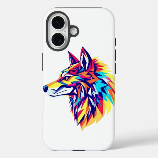 Buntes geometrisches Wolf iPhone / iPad Case (Rückseite)