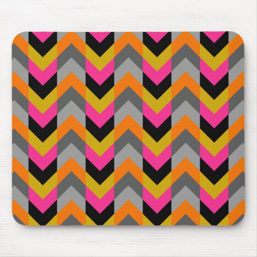 Buntes geometrisches Zickzack Muster Mousepad (Vorne)