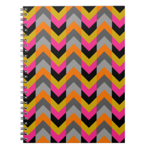 Buntes geometrisches Zickzack Muster Notizblock